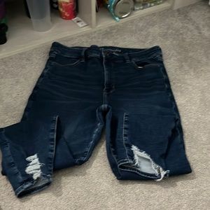 Blue American eagle jeans size 14  high rise